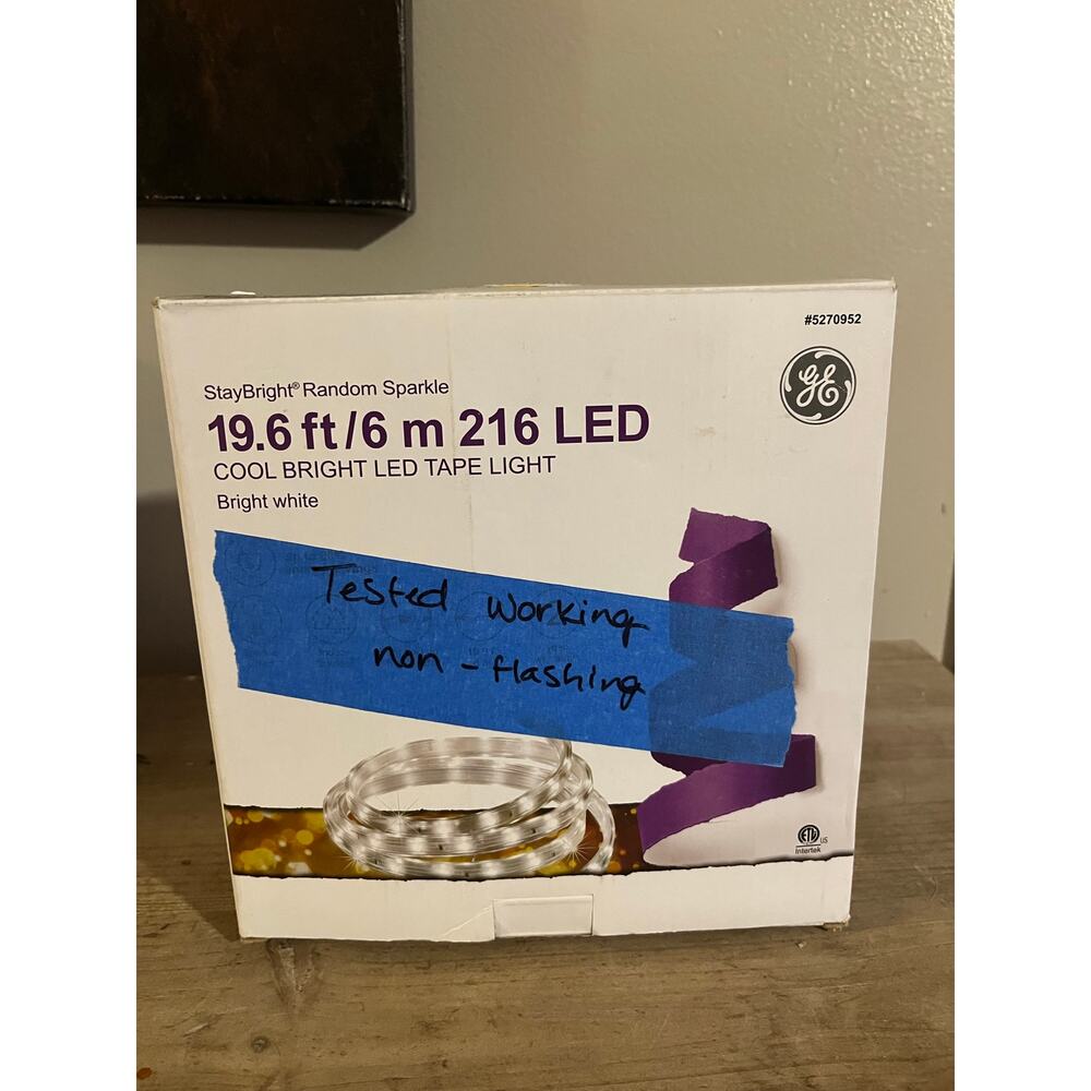 Cool bright LED tape light 19.6 feet bright‎ white non-flashing